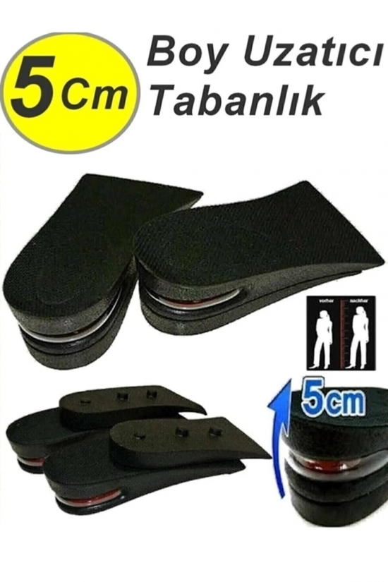 Boy Uzatıcı Tabanlık Hava Yastıklı (5 CM) (SİYAH)